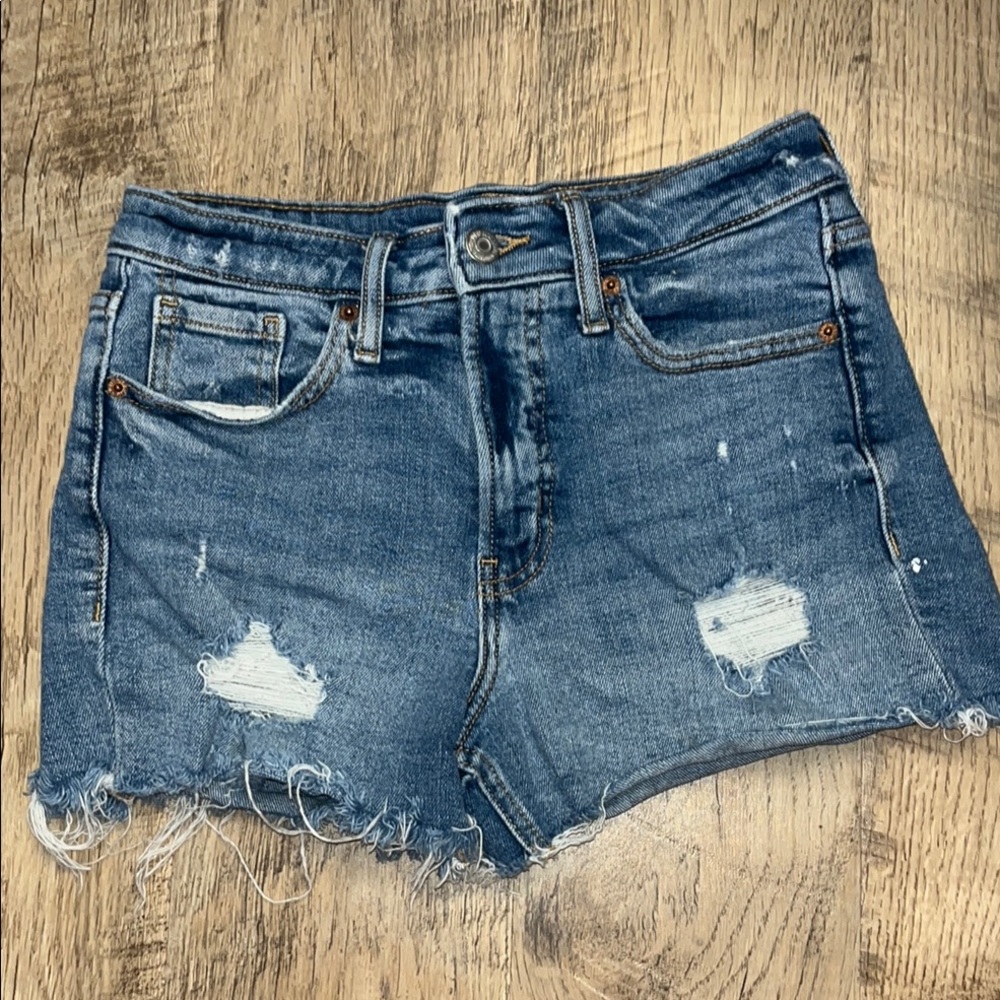 Denim Blue Distressed Women's Shorts 2